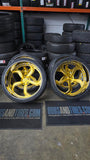 26 Inch Forgiato Smussato Wheels Gold Rims 26x9 & 26x10 255/30ZR26 & 275/30ZR26 Lexani Tires Chevy Impala