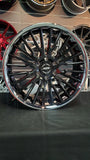 22" Inch Speedline LE01 Black Chrome Wheels 22x9.5 Rims BP: 5x114.3 265/40R22 DUBSandTIRES-Pines