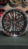 22" Inch Speedline LE01 Black Chrome Wheels 22x9.5 Rims BP: 5x114.3 265/40R22 DUBSandTIRES-Pines