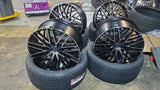 24" 24x10 Massiv 925 Black Machine Wheels 6x135 Rims Ford F150 Wheels DUBSandTIRES-Pines