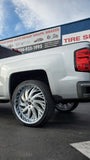 26 Inch 26x10 RIMS Artis Decatur WHEELS Lexani w/ Chrome Lip Tires: 305/30R26 Set of 4 BP:6x139.7 Chevy Silverado FINACING AVIL DUBSandTIRES-Pines