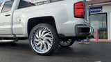26 Inch 26x10 RIMS Artis Decatur WHEELS Lexani w/ Chrome Lip Tires: 305/30R26 Set of 4 BP:6x139.7 Chevy Silverado FINACING AVIL DUBSandTIRES-Pines
