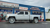 26 Inch 26x10 RIMS Artis Decatur WHEELS Lexani w/ Chrome Lip Tires: 305/30R26 Set of 4 BP:6x139.7 Chevy Silverado FINACING AVIL DUBSandTIRES-Pines