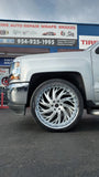 26 Inch 26x10 RIMS Artis Decatur WHEELS Lexani w/ Chrome Lip Tires: 305/30R26 Set of 4 BP:6x139.7 Chevy Silverado FINACING AVIL DUBSandTIRES-Pines