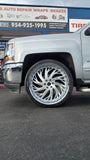 26 Inch 26x10 RIMS Artis Decatur WHEELS Lexani w/ Chrome Lip Tires: 305/30R26 Set of 4 BP:6x139.7 Chevy Silverado FINACING AVIL DUBSandTIRES-Pines