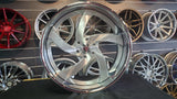 24" Inch Lexani Snyper Forged MAXXIM BRUSHED Polished With Chrome Lip Staggered Wheels 24x10, 24x9 Rims Lexus BP: 6x139.7 Chevy Silverado 6 Lug