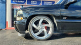 24" Inch Lexani Snyper Forged MAXXIM BRUSHED Polished With Chrome Lip Staggered Wheels 24x10, 24x9 Rims Lexus BP: 6x139.7 Chevy Silverado 6 Lug