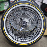20 Inch Luxor 150 Spoke Chrome Wire Wheels Chrome Rims 20x8 245/40R20 Vouge Tires DUBSandTIRES-Pines
