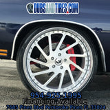 22" Inch Forgiato Direzione Brushed Silver Chrome Wheels 22x10.5 22x9 Rims Chevelle DUBSandTIRES-Pines