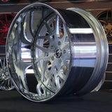 22 Inch Forgiato Maglia Twisted Brushed Face Chrome Lip Wheels 22x9 22x12 255/30ZR22 305/25ZR22 Lexani LX-20 BP: 5x127 Corvette C7 DUBSandTIRES-Pines