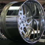 22 Inch Forgiato Maglia Twisted Brushed Face Chrome Lip Wheels 22x9 22x12 255/30ZR22 305/25ZR22 Lexani LX-20 BP: 5x127 Corvette C7 DUBSandTIRES-Pines