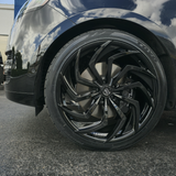 24" Inch Lexani Shadow Wheels 24x10, Gloss Black Rims BP:5x120 Range Rover 285/35R24 Toyo Proxes Tires