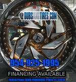 26" Rucci Breitling Wheels Rose Gold Chrome Two Tone Paint RIMS Staggered 26x9(Front) 26x12(Rear) Oldsmobile Custom Wheels DUBSandTIRES-Pines