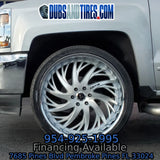 26 Inch 26x10 RIMS Artis Decatur WHEELS Lexani w/ Chrome Lip Tires: 305/30R26 Set of 4 BP:6x139.7 Chevy Silverado FINACING AVIL DUBSandTIRES-Pines
