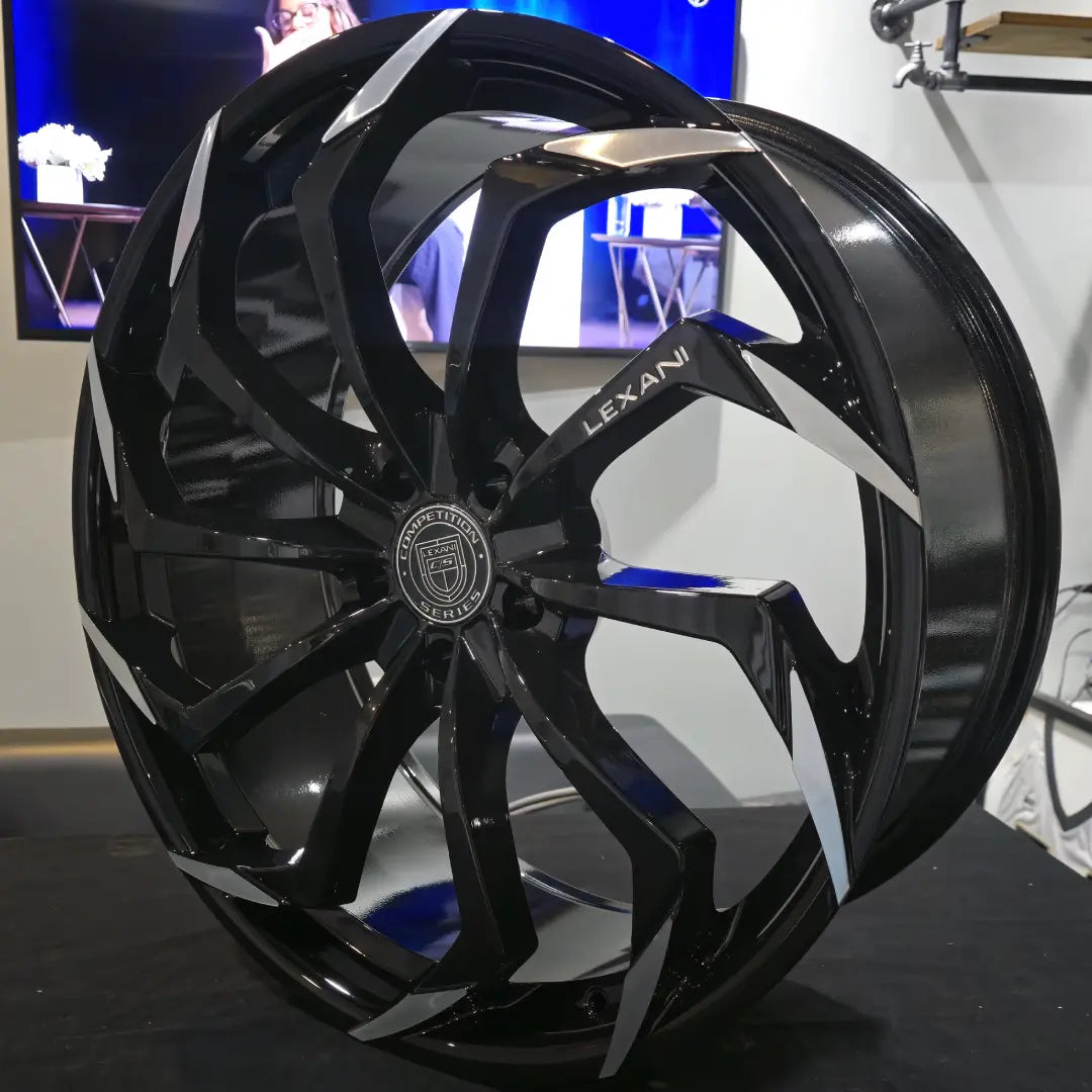 8072175)レグザーニブラックポリッシュ22インチ245/30,255/30 22 Inch Lexani Static Black Machine Wheels 22x9 255/30ZR22 Lexani