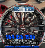 22" Inch Speedline LE01 Black Chrome Wheels 22x9.5 Rims BP: 5x114.3 265/40R22 DUBSandTIRES-Pines