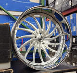 26" FORGIATO WHIPS RIMS Brushed Chrome Staggered 26x9(Front) 26x10(Rear) WHEELS CAPRICE IMPALA DONK CADILLAC BUICK C10 DUBSandTIRES-Pines