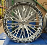 28" FORGIATO CRAVATTA RIMS 28x10 Brushed Chrome WHEELS 6x139.7 2021 ESCALADE DENALI TAHOE QX80 CYBERTRUCK DUBSandTIRES-Pines