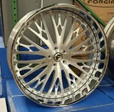 28" FORGIATO CRAVATTA RIMS 28x10 Brushed Chrome WHEELS 6x139.7 2021 ESCALADE DENALI TAHOE QX80 CYBERTRUCK DUBSandTIRES-Pines