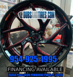 22/21" Inch Savini SV67 Red Custom Finish Wheels 21x10 22x12.5 Rims Chevy Corvette C7  BP: 5x120 DUBSandTIRES-Pines