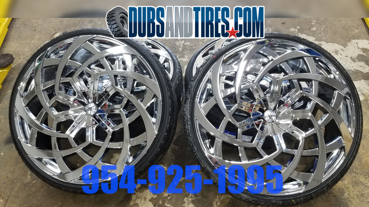 26 INCH 26x9.5 Azara AZA 521 RIMS AND TIRES PACKAGE NEW WHEELS 