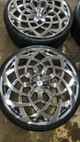 26 INCH 26x9.5 Azara AZA 521 RIMS AND TIRES PACKAGE NEW WHEELS Infiniti FX35 FINACING AVIL DUBSandTIRES-Pines