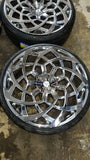 26 INCH 26x9.5 Azara AZA 521 RIMS AND TIRES PACKAGE NEW WHEELS Infiniti FX35 FINACING AVIL DUBSandTIRES-Pines