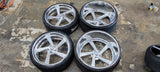 22" Inch Front & 24" Inch Rear Intro Twisted Rally Brushed Face w/ Polished Lip Wheels Rims & Tires DUBSandTIRES-Pines