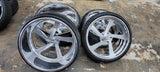 22" Inch Front & 24" Inch Rear Intro Twisted Rally Brushed Face w/ Polished Lip Wheels Rims & Tires DUBSandTIRES-Pines