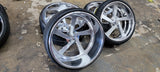 22" Inch Front & 24" Inch Rear Intro Twisted Rally Brushed Face w/ Polished Lip Wheels Rims & Tires DUBSandTIRES-Pines