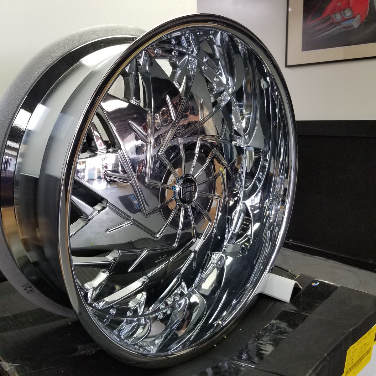 26x10 Dub S737 Ninja Spinner Chrome REV Wheels and Rims