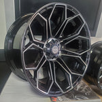 4-New 24" Inch 4Play Gen 3 Gloss Black Brushed Dark Tinted Clear Wheels 24x12 Rims Silverado Ford F150 BP: 6x135