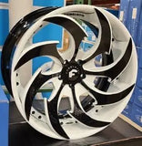 21/22" FORGIATO AVVITO Wheels Black & White RIMS Staggered 21x9(Front) 22x12(Rear) CORVETTE C8 DUBSandTIRES-Pines