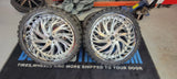 24 Inch 24x9 and 24x10 RIMS Artis Decatur WHEELS Lexani w/ Chrome Lip Tires: 255/30R24 Set of 4 BP:5x120 Dodge Charger FINACING AVIL DUBSandTIRES-Pines