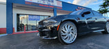 24 Inch 24x9 and 24x10 RIMS Artis Decatur WHEELS Lexani w/ Chrome Lip Tires: 255/30R24 Set of 4 BP:5x120 Dodge Charger FINACING AVIL DUBSandTIRES-Pines