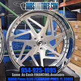 24" Inch Forgiato Finestro-ECL Rims Staggered wheels Brushed Face Chrome Lip old school cars tires for Ford Mustang FINACING AVIL DUBSandTIRES-Pines