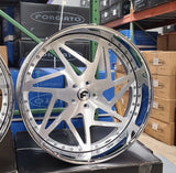 24" Inch Forgiato Finestro-ECL Rims Staggered wheels Brushed Face Chrome Lip old school cars tires for Ford Mustang FINACING AVIL DUBSandTIRES-Pines