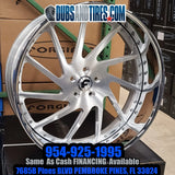 24" Inch Forgiato Direzione Rims Staggered wheels Brushed Face Chrome Lip old school cars tires fit Chevy Belair FINACING AVIL DUBSandTIRES-Pines