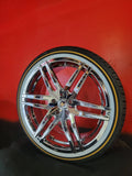 4-New 20 Inch Lexani LZ-107 Wheels 20x9 All Chrome Rims 245/40R20 Vogue Tyre Tires BP: 5x120 Cadillac CTS CT6 DUBSandTIRES-Pines
