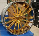 26" FORGIATO MONTARE RIMS Gold Staggered 26x9(Front) 26x10(Rear) WHEELS BOX CHEVY CUTLASS CHEVELLE BUICK MONTE CARLO IMPALA DUBSandTIRES-Pines
