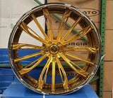 26" FORGIATO MONTARE RIMS Gold Staggered 26x9(Front) 26x10(Rear) WHEELS BOX CHEVY CUTLASS CHEVELLE BUICK MONTE CARLO IMPALA DUBSandTIRES-Pines