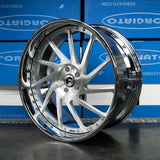 24" Inch Forgiato Direzione Rims Staggered wheels Brushed Face Chrome Lip old school cars tires fit Chevy Belair FINACING AVIL DUBSandTIRES-Pines