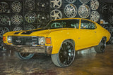 22 Inch Forgiato C2C-2 Black Face Chrome Lip Wheels 22 Staggered Custom Rims Old School BP: 5x120.7 / 5x4.75 DUBSandTIRES-Pines