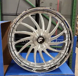 26" FORGIATO WHIPS RIMS Brushed Chrome Staggered 26x9(Front) 26x10(Rear) WHEELS CAPRICE IMPALA DONK CADILLAC BUICK C10 DUBSandTIRES-Pines