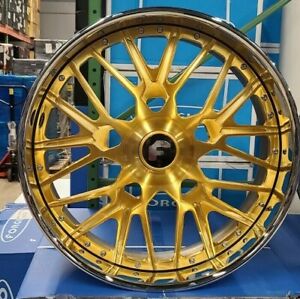 26" FORGIATO FRATELLO RIMS Brushed Gold Staggered 26x9(Front) 26x10(Rear) WHEELS CAPRICE IMPALA DONK CADILLAC BUICK C10