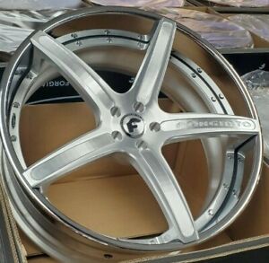 24" FORGIATO AGGIO Brushed Chrome Black RIMS Staggered 24x9(Front) 24x10(Rear) Wheels MERCEDES S550 S63 BMW 750/850 AUDI A7 A8 BENTLEY GT