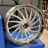 26" FORGIATO WHIPS RIMS Brushed Chrome Staggered 26x9(Front) 26x10(Rear) WHEELS CAPRICE IMPALA DONK CADILLAC BUICK C10 DUBSandTIRES-Pines