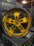 22" Rucci Zip RIMS Brushed Gold Staggered 22x9(Front) 22x10(Rear) WHEELS CAPRICE IMPALA DONK CADILLAC BUICK C10