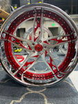 22" Rucci Cuervo Wheels Red RIMS Staggered 22x9.5(Front) 22x10(Rear)  Impala Custom Wheels