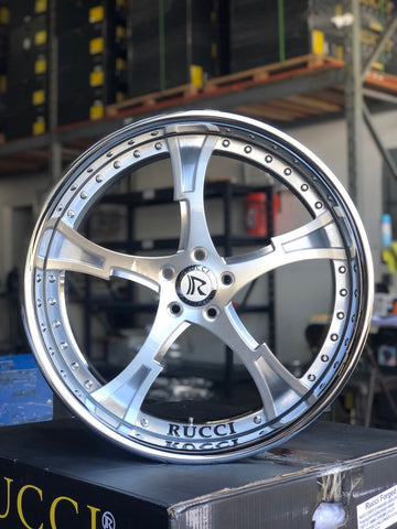 22" Rucci Twist Wheels Chrome RIMS Staggered 22x10 (Front) 22x11 (Rear) Maserati Customizable Wheels